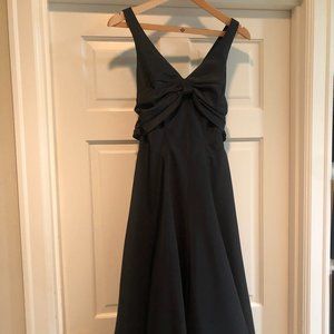 Cache Black Empire Waist Taffeta Maxi Dress